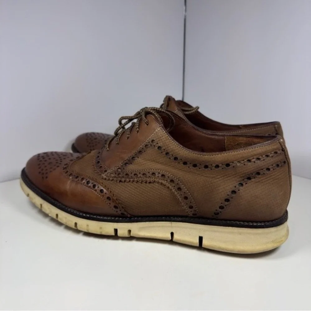 Franco Cuadra Wingtip Oxford Shoes‎ Mens Brown Leather Lace Up Comfort Size 9.5